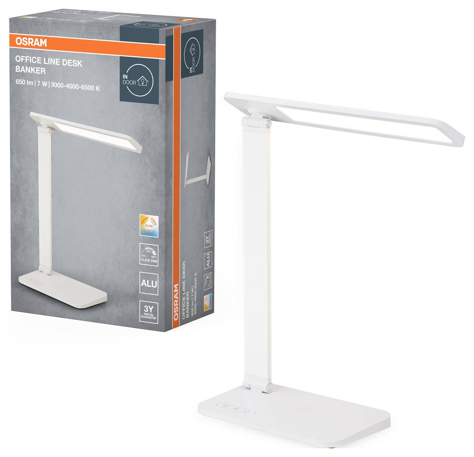 OSRAM HOMELIGHTING Office Line Desk Banker 7W CCT Dimmable White 4099854464171 Schreibtischleuchte 7 W Weiß-1
