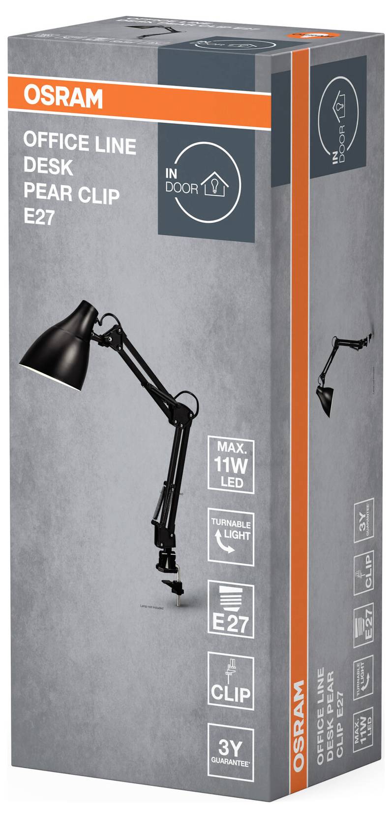 OSRAM HOMELIGHTING Office Line Desk Pear Clip E27 Black 4099854464614 Klemmleuchte E27 Schwarz-2