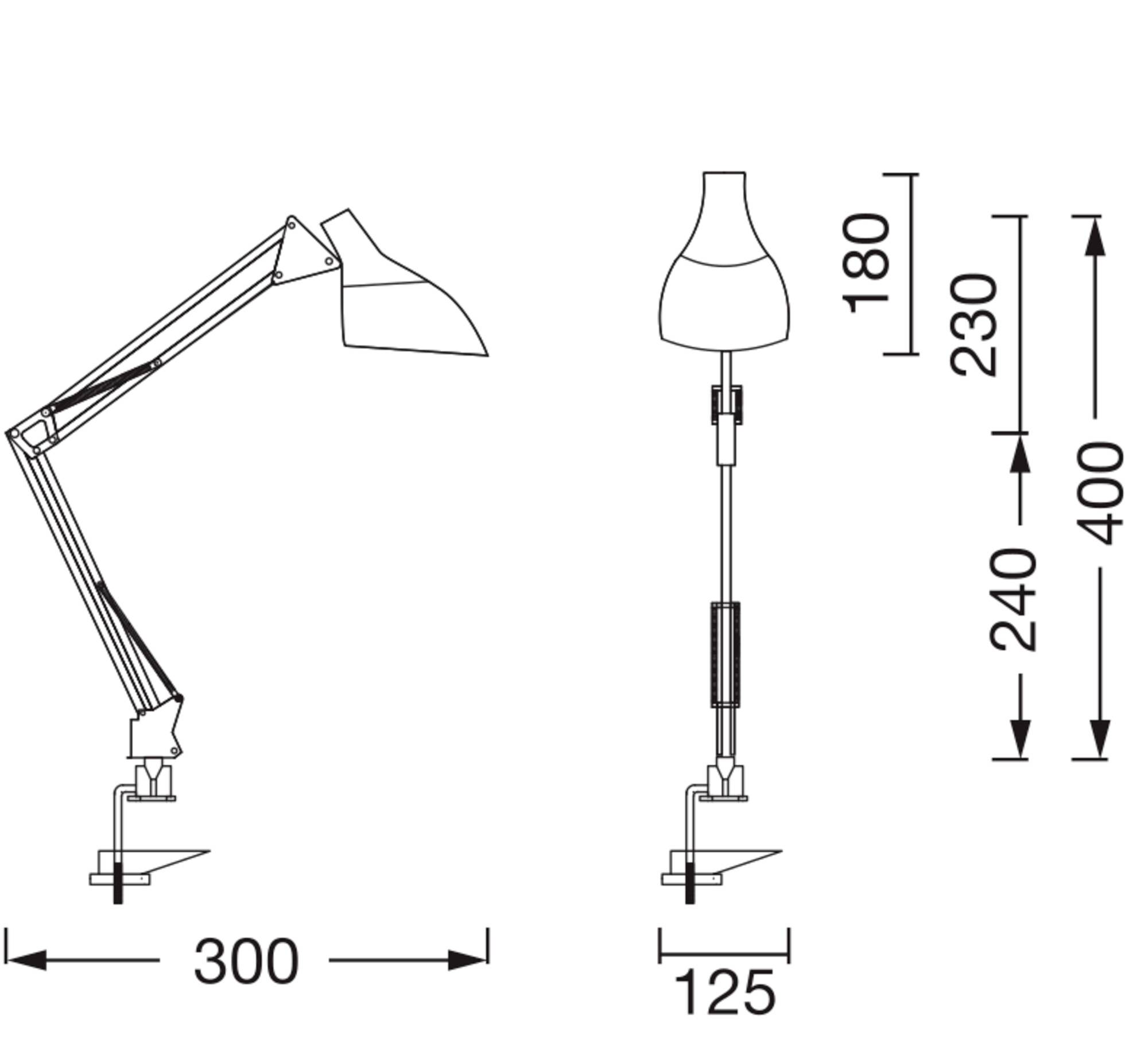OSRAM HOMELIGHTING Office Line Desk Pear Clip E27 Black 4099854464614 Klemmleuchte E27 Schwarz-4