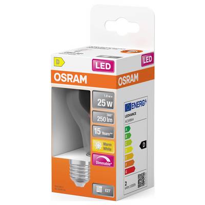 OSRAM HOMELIGHTING 4099854443749 LED EEK D (A - G) E27 1.8 W Warmweiß (Ø x H) 60.00 mm x 60.00 mm 1 St.-2