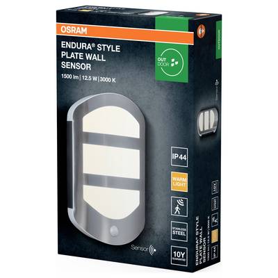 OSRAM HOMELIGHTING ENDURA Style Plate Wall Sensor 12.5W Stainless Steel 4099854461675 LED-Außenwandleuchte LED 12.5 W Du-2