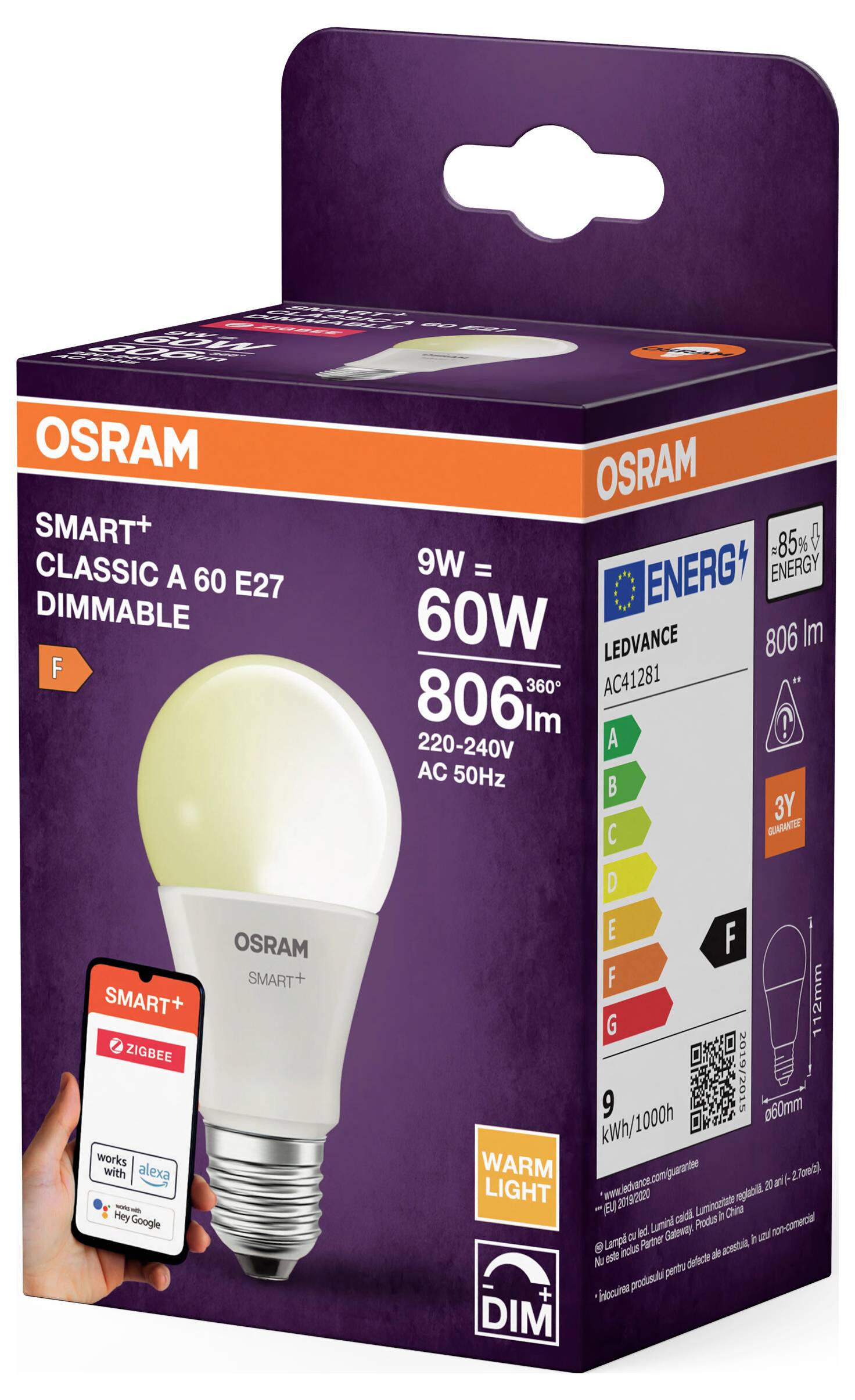 OSRAM HOMELIGHTING 4099854460319 LED EEK F (A - G) E27 9 W (Ø x H) 60.00 mm x 60.00 mm 1 St.-2