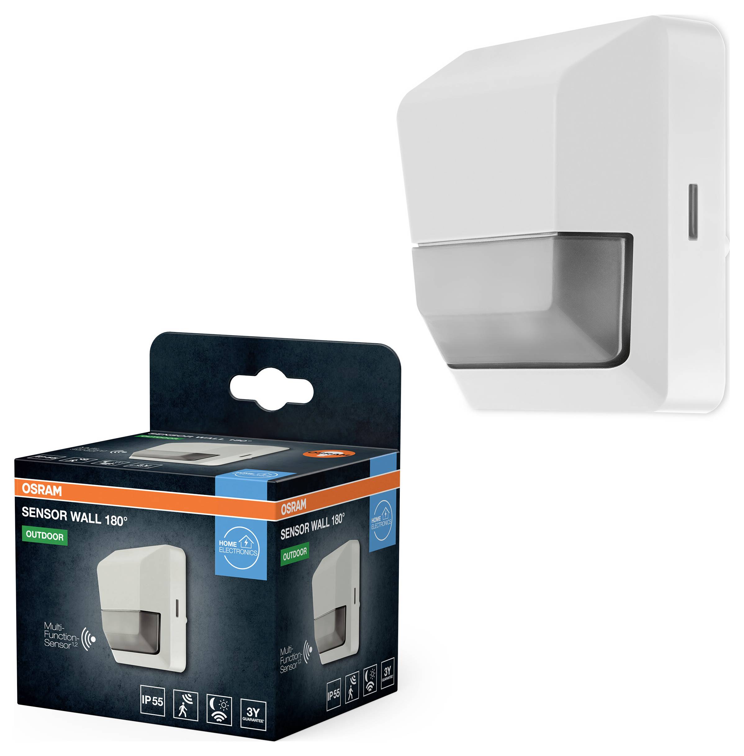 OSRAM HOMELIGHTING SENSOR WALL 180DEG IP55 WT 4099854454240 LED-Außenwandleuchte-1