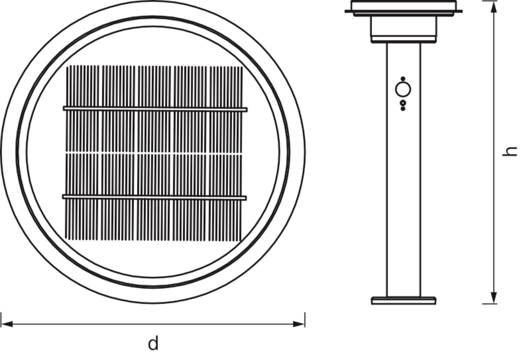 OSRAM HOMELIGHTING ENDURA Style Solar 40cm Post Sensor Double Circle 6W Stainless Steel 4099854455469 LED-Außenwandleuch-3