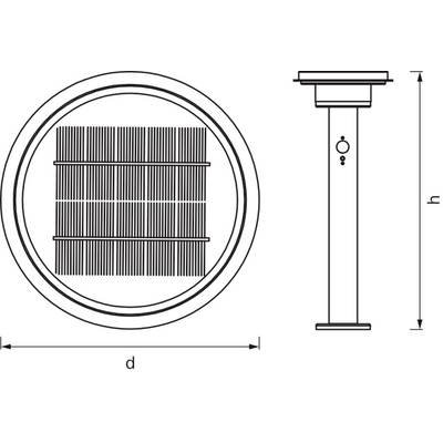 OSRAM HOMELIGHTING ENDURA Style Solar 40cm Post Sensor Double Circle 6W Stainless Steel 4099854455469 LED-Außenwandleuch-3