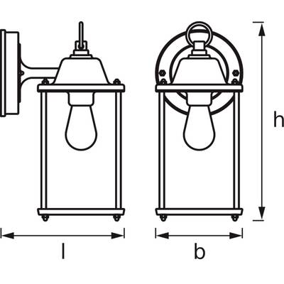 OSRAM HOMELIGHTING ENDURA Classic Lantern Square S E27 4099854447440 LED-Außenwandleuchte LED E27-3