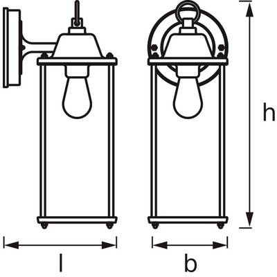 OSRAM HOMELIGHTING ENDURA Classic Lantern Square M E27 4099854447402 LED-Außenwandleuchte LED E27-3