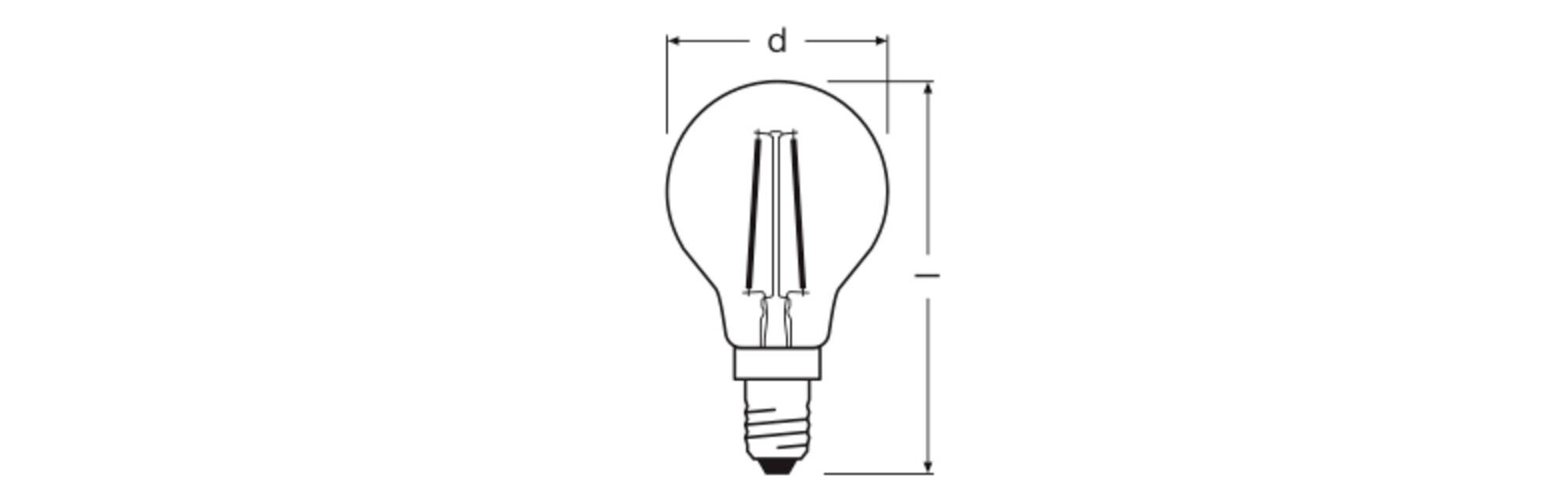 OSRAM HOMELIGHTING 4099854466755 LED EEK D (A - G) E14 1 W Warmweiß (Ø x H) 45.00 mm x 45.00 mm 1 St.-1