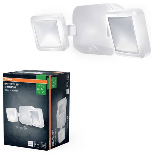 OSRAM HOMELIGHTING Battery LED Spotlight Sensor 10W 4000K IP54 White 4099854497513 Außenstrahler