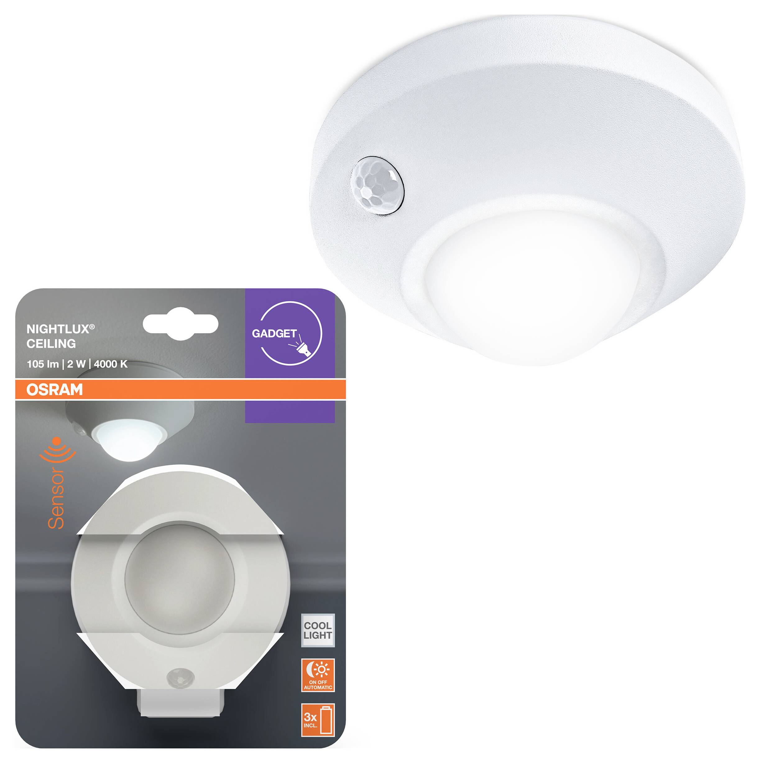 OSRAM HOMELIGHTING NIGHTLUX Ceiling White 4099854530807 LED-Nachtlicht LED Kaltweiß Weiß-1