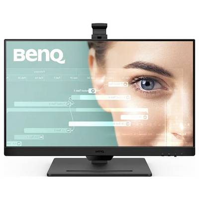 Ein Computerbildschirm, der das Gesicht einer Frau und ein Flussdiagramm zeigt. Das Wort 'BenQ' ist sichtbar. Das Bild könnte die Nutzung von Technologie veranschaulichen.