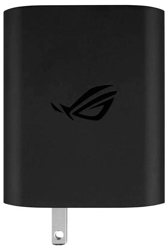 Ein schwarzes Wandladegerät mit einem Logo auf der Vorderseite, das einen einzelnen Steckerverbinder an der Unterseite aufweist.