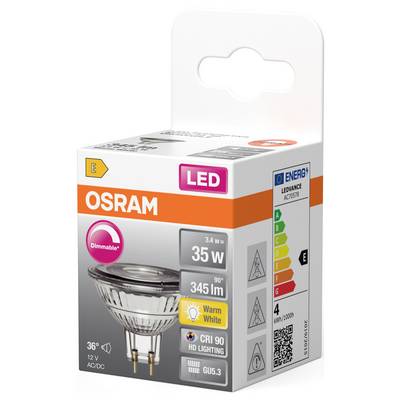 OSRAM HOMELIGHTING 4099854457012 LED-Reflektorlampe EEK E (A - G) GU5.3 3.4 W Warmweiß (Ø x H) 50.00 mm x 50.00 mm 1 St.-2