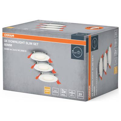 OSRAM HOMELIGHTING Downlight Slim Set 3 x 85mm 3000K 4099854445866 LED-Außenwandleuchte 4.50 W Weiß-2