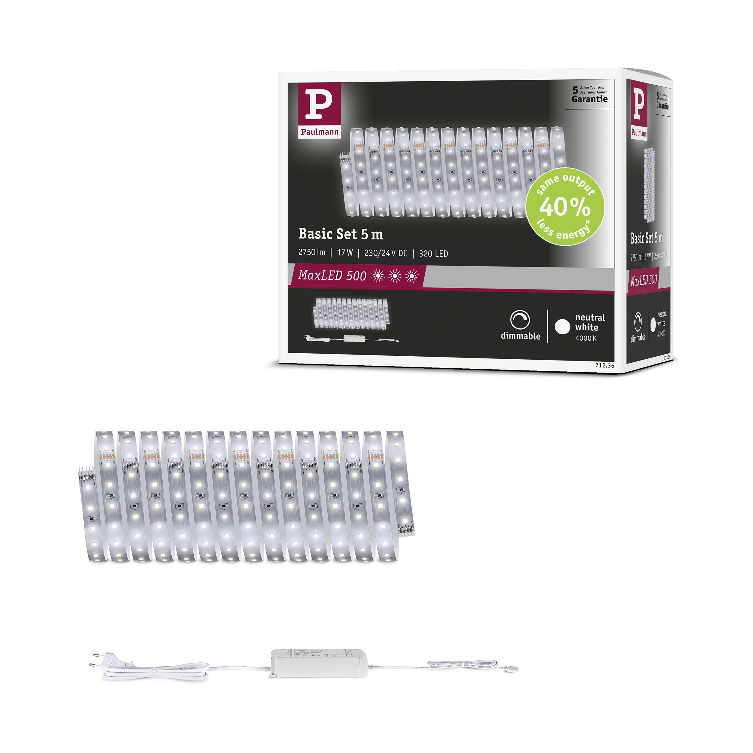 Paulmann MaxLED 500 71236 LED-Streifen-Basisset 230 V 5 m Neutralweiß 1 Set-8