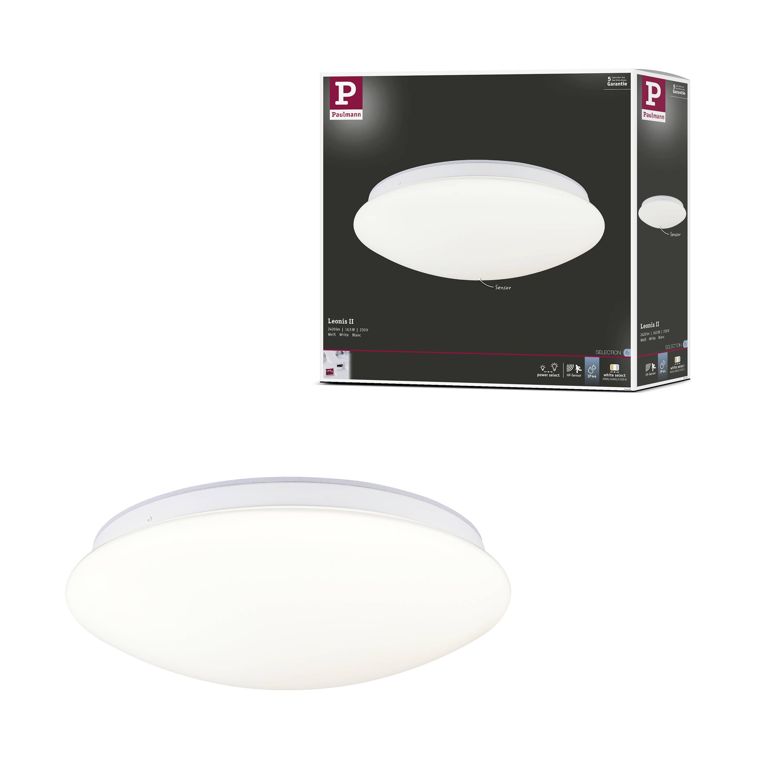 Paulmann 75407 Leonis II Dämmerungsgesteuerter Bewegungsmelder (HF) Deckenleuchte LED LED fest eingebaut 16.5 W Weiß-10