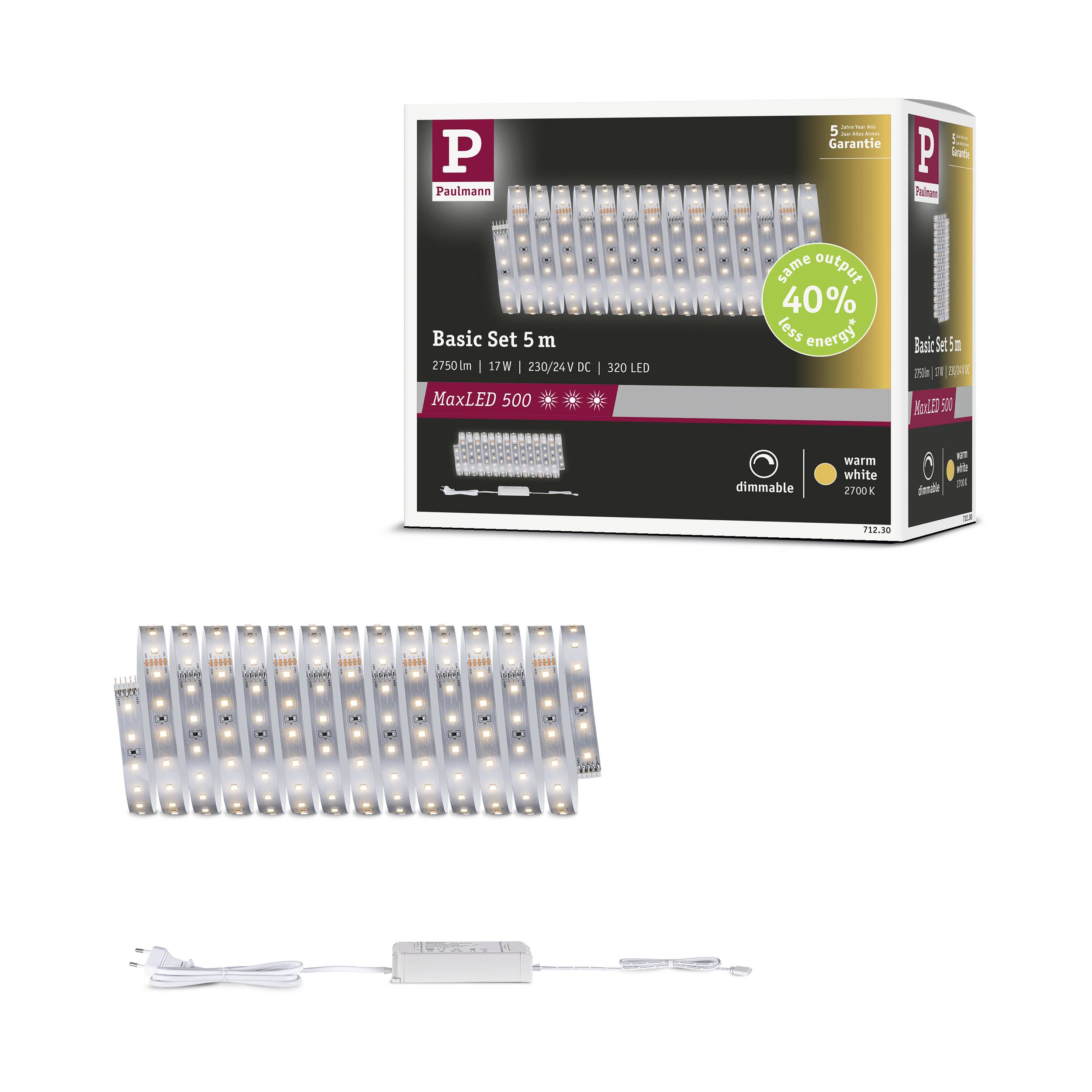 Paulmann MaxLED 500 71230 LED-Streifen-Basisset 230 V 5 m Warmweiß 1 Set-8
