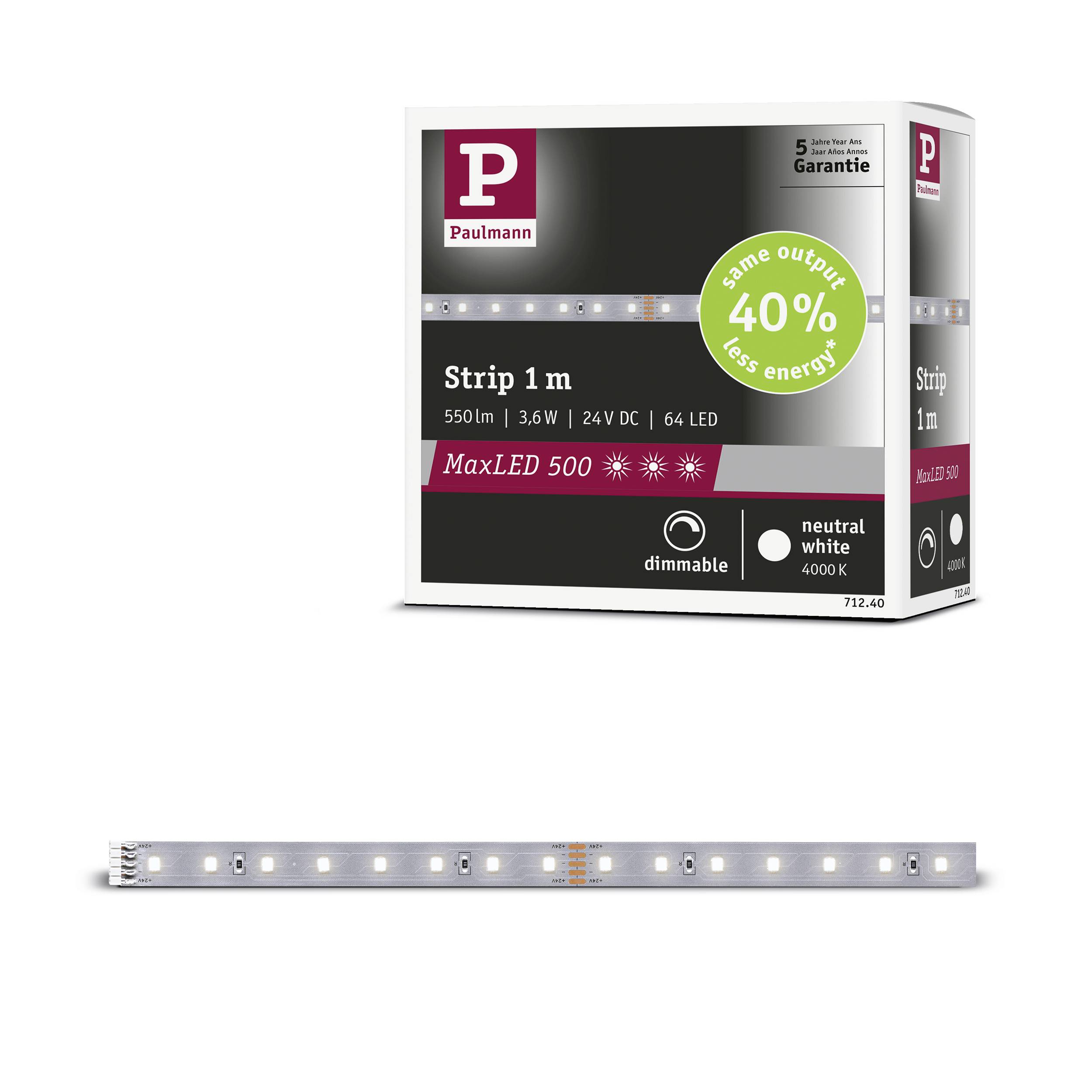 Paulmann MaxLED 500 71240 LED-Streifen 24 V/DC 1 m Neutralweiß 1 St.-8