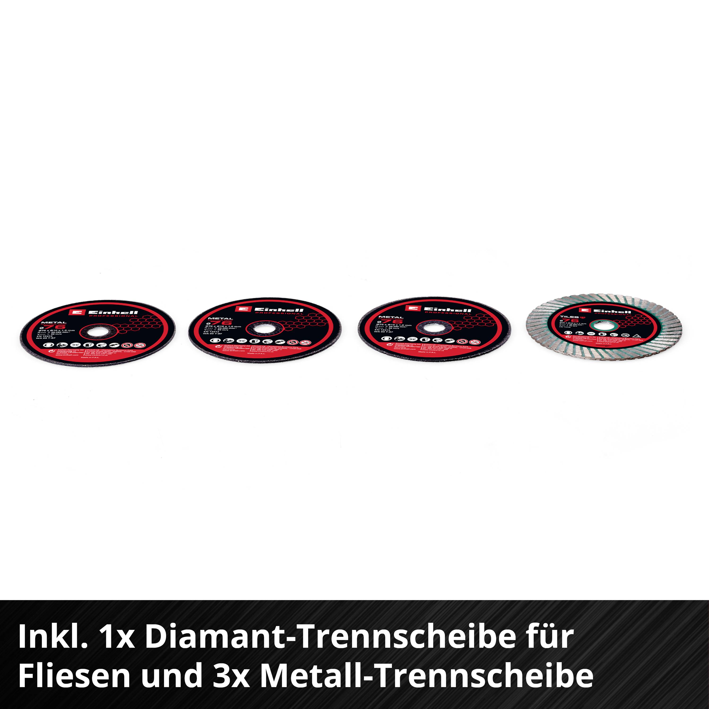 Einhell Professional TP-CO 18/76-C Li BL - Solo Akku-Trennschleifer Schnitttiefe (max.): 16 mm-6