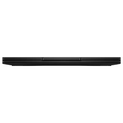 Eine schwarze PlayStation 2 Konsole, von vorne betrachtet, die ihre kompakte, rechteckige Form und ihr minimalistisches Design zeigt.