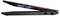 Ein halb geöffneter schwarzer Laptop, der einen farbenfrohen Bildschirm zeigt, von der Seite betrachtet, wobei sein schlankes Design und die Anschlüsse am Rand hervorgehoben werden.
