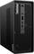 Ein schwarzer Lenovo ThinkStation P3 Ultra Desktop-Computer mit einer perforierten Frontblende, ausgestattet mit USB-Anschlüssen und einem Powerknopf.