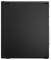Schwarzes quadratisches Computergehäuse-Seitenteil ohne sichtbare Markierungen oder Lüftungsöffnungen.