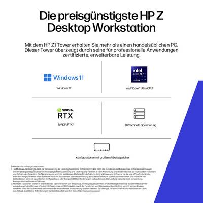 Die preisgünstigste HP Z Desktop Workstation mit Windows 11, Intel Core, NVIDIA RTX, optimiert für professionelle Leistung.