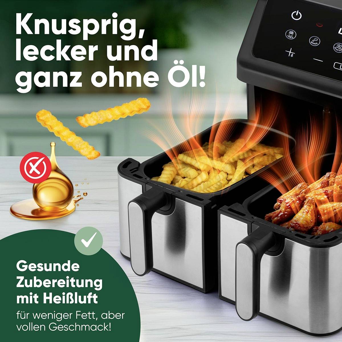 PROFICOOK Doppel-Heißluft-Fritteuse PC-FR 1296 H-5