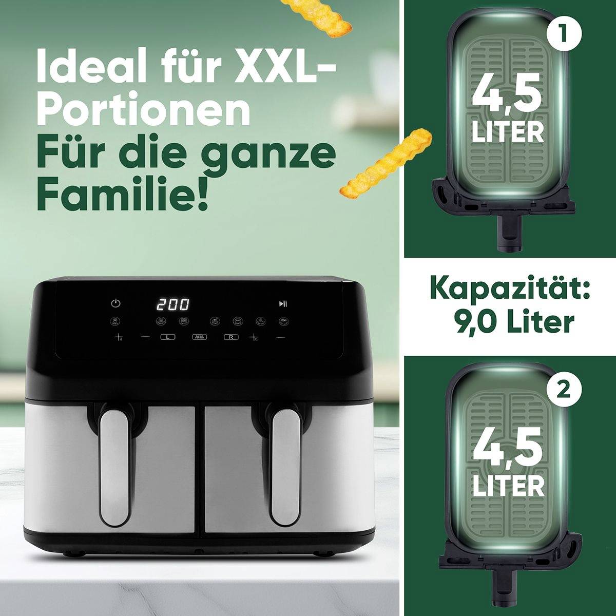 PROFICOOK Doppel-Heißluft-Fritteuse PC-FR 1296 H-7