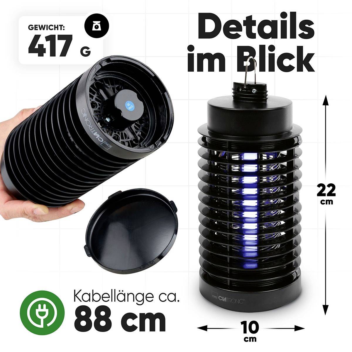 ISL 3823 schwarz Insektenschutzlampe-7