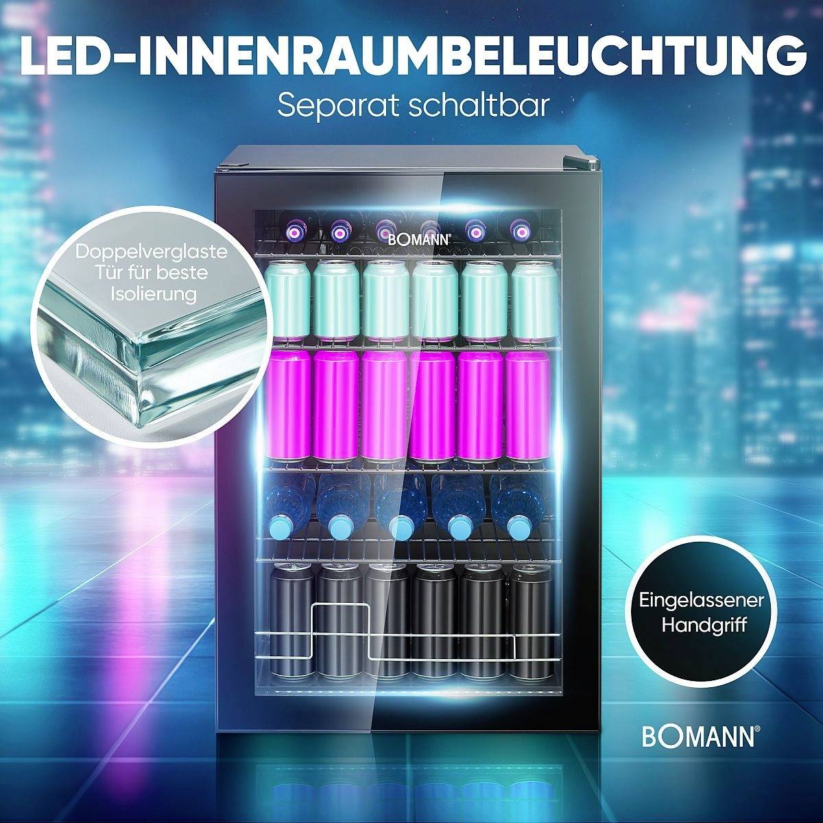 Bomann KSG 7290 Kühlschrank EEK: E (A - G) 115 l Standgerät Schwarz-4