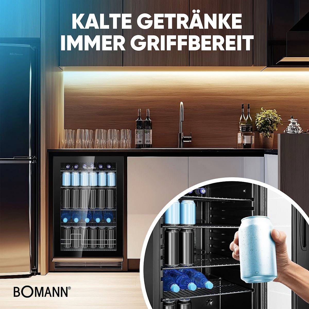 Bomann KSG 7290 Kühlschrank EEK: E (A - G) 115 l Standgerät Schwarz-5