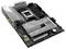 Eine Computermotherboard mit mehreren Steckplätzen und Anschlüssen, mit dem ROG-Logo versehen. Entwickelt für fortschrittliche Computer- und Gaming-Hardware.