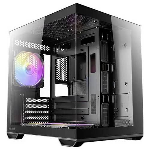 Antec 0-761345-10217-9 Mini-Tower PC-Gehäuse Schwarz 3 vorinstallierte Lüfter, Seitenfenster