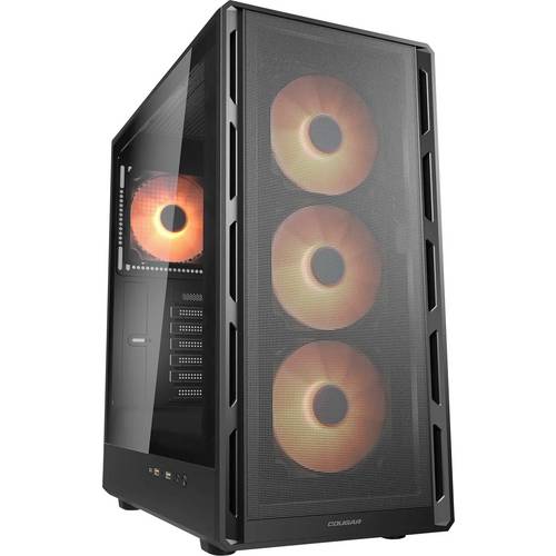 Cougar 382GA50.0003 Midi-Tower PC-Gehäuse Schwarz 4 vorinstallierte Lüfter, Seitenfenster, Integrierte Beleuchtung