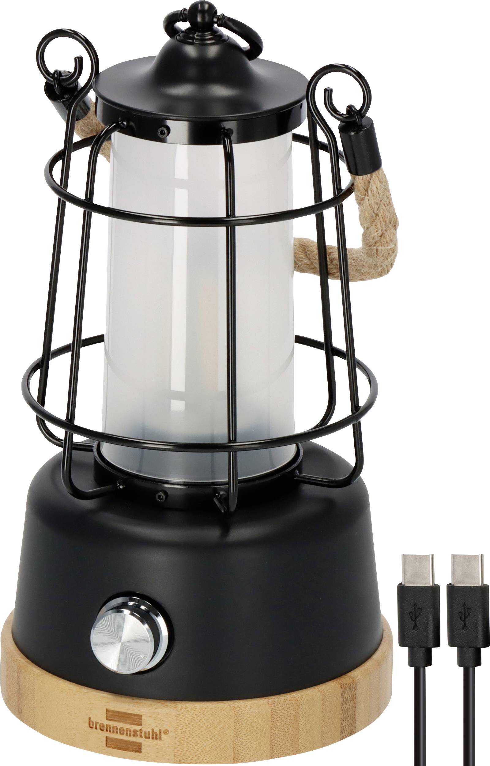 Brennenstuhl 1171800010 neu Camping-Laterne, Camping-Leuchte 350 lm akkubetrieben 570 g Schwarz, Holz