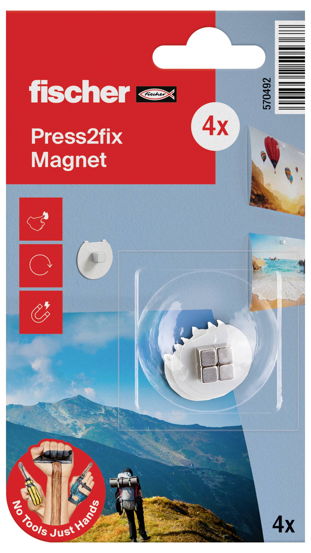 Fischer 570492 Press2fix Magnet 4 St.-1
