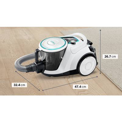 Bosch beutelloser Staubsauger GS41 Serie 6, weiß Staubsauger ohne Beutel 700 W Beutellos-10