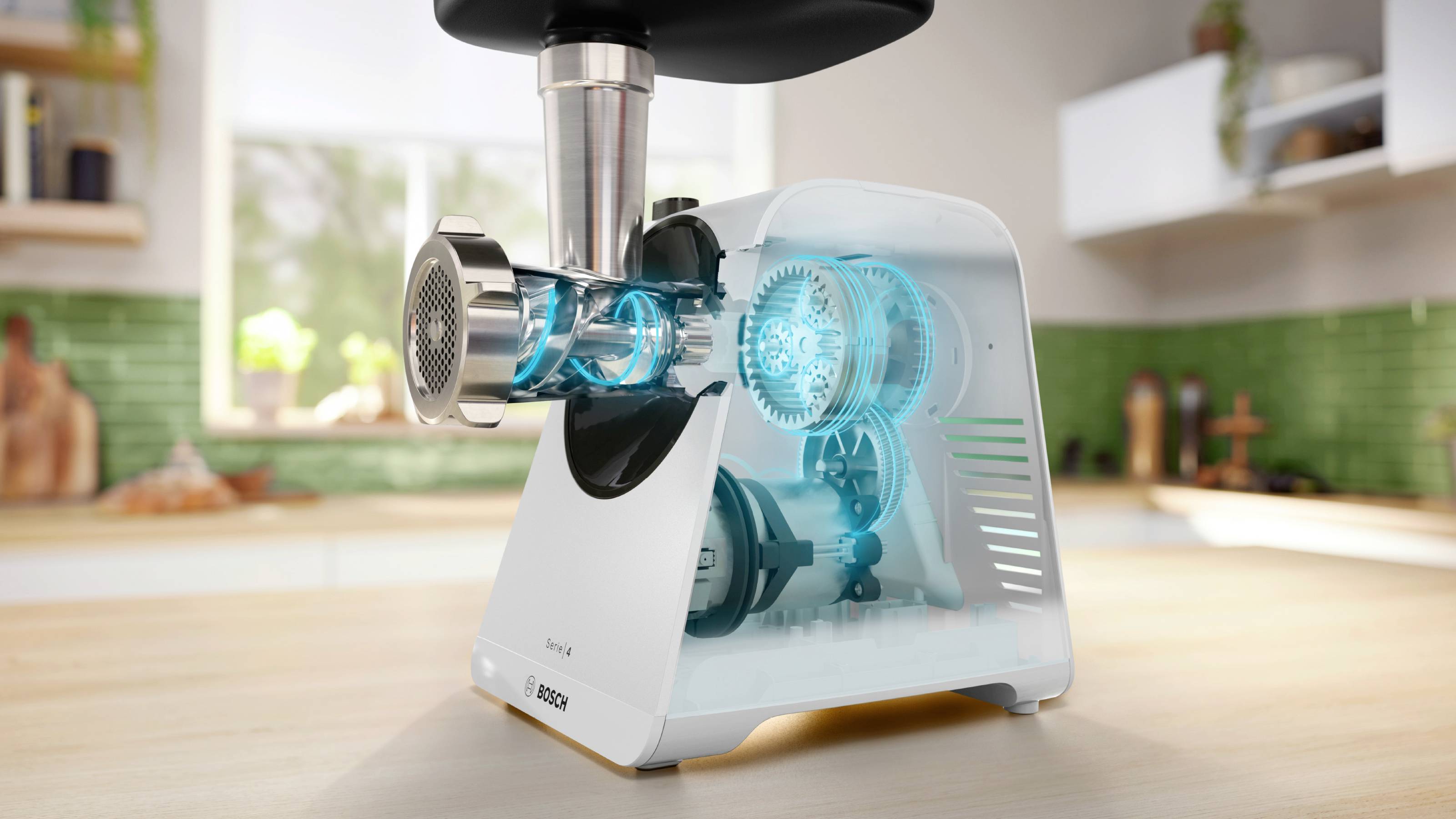 Bosch Multi Power Serie 4, 1900 Watt Blockierleistung MFWS420W Fleischwolf 1300 W Weiß-7