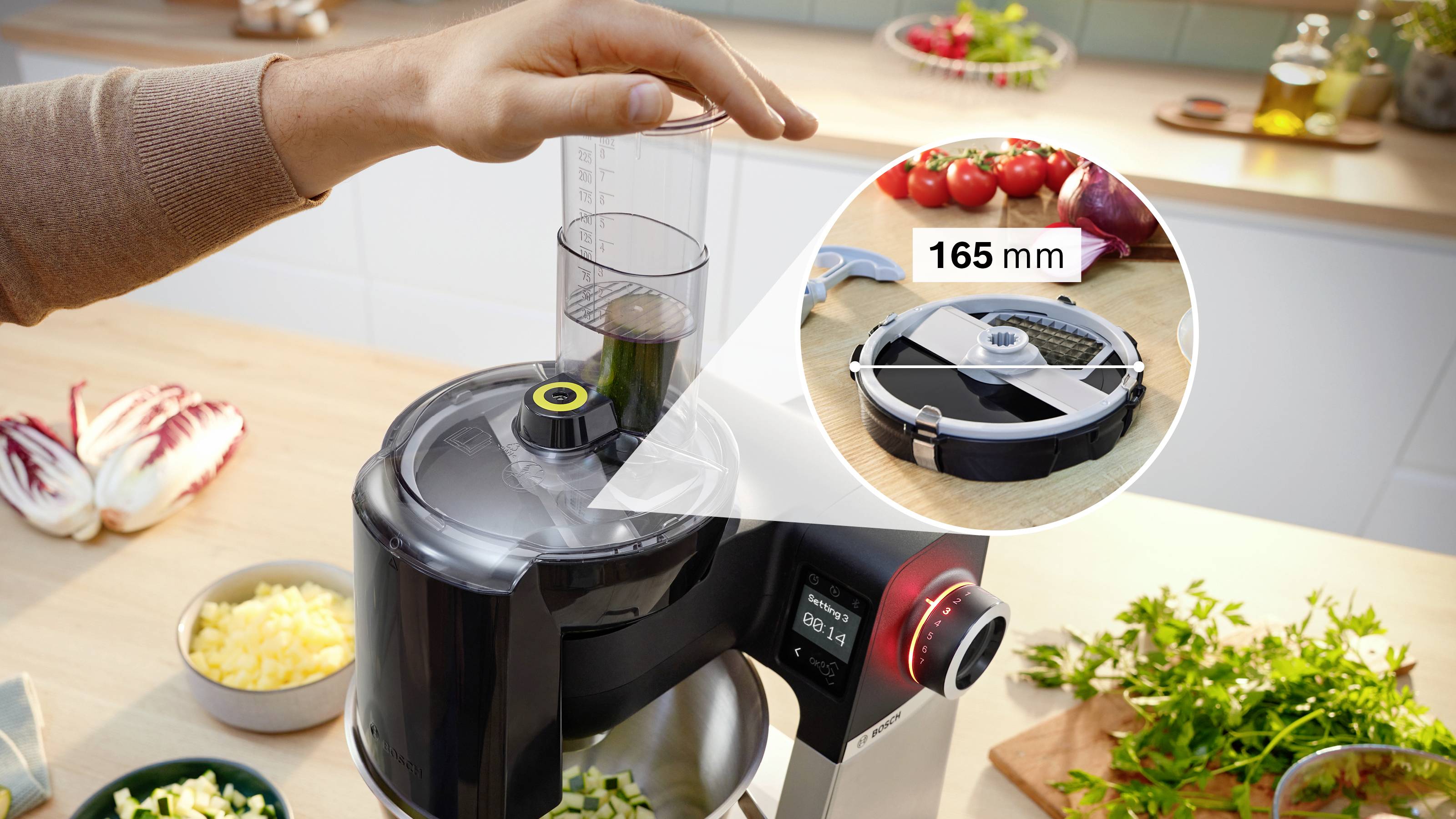 Bosch Würfelschneider für Bosch Küchenmaschine Serie 6 und 8 Würfelschneider Schwarz, Grau-6