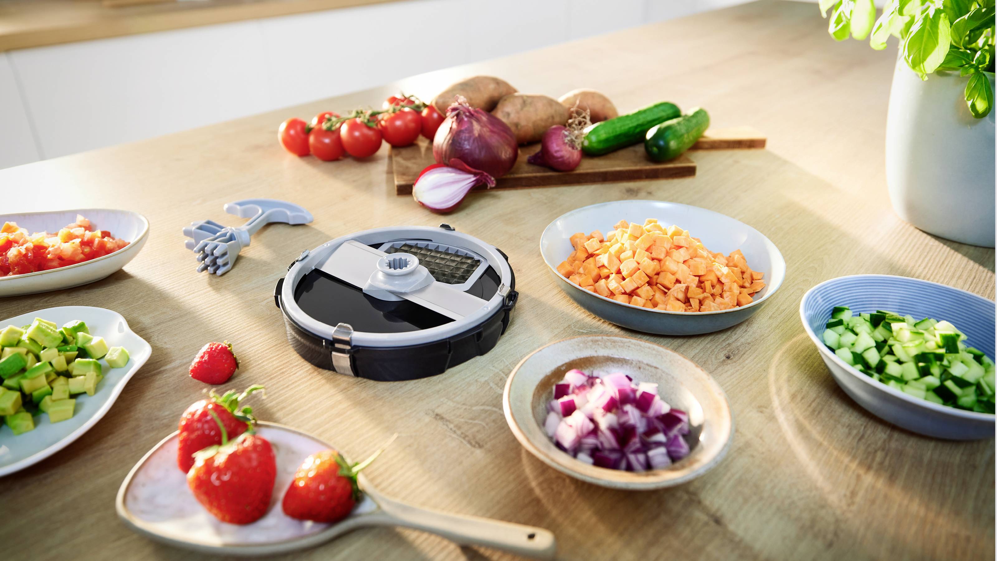 Bosch Würfelschneider für Bosch Küchenmaschine Serie 6 und 8 Würfelschneider Schwarz, Grau-10