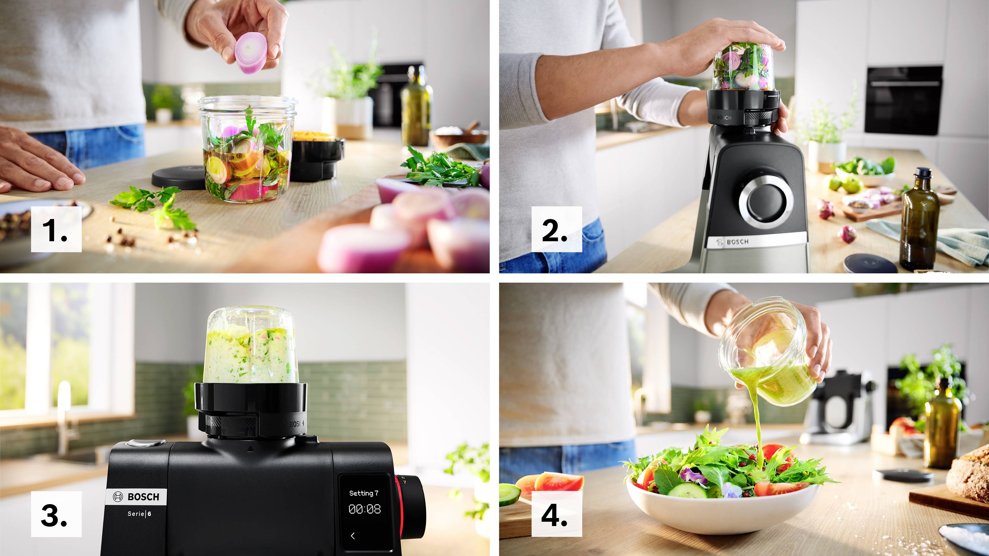 Bosch 3 in 1 Mühle Zerkleinerer für Bosch Küchenmaschine Serie 6 und 8 Zerkleinerer Schwarz-4