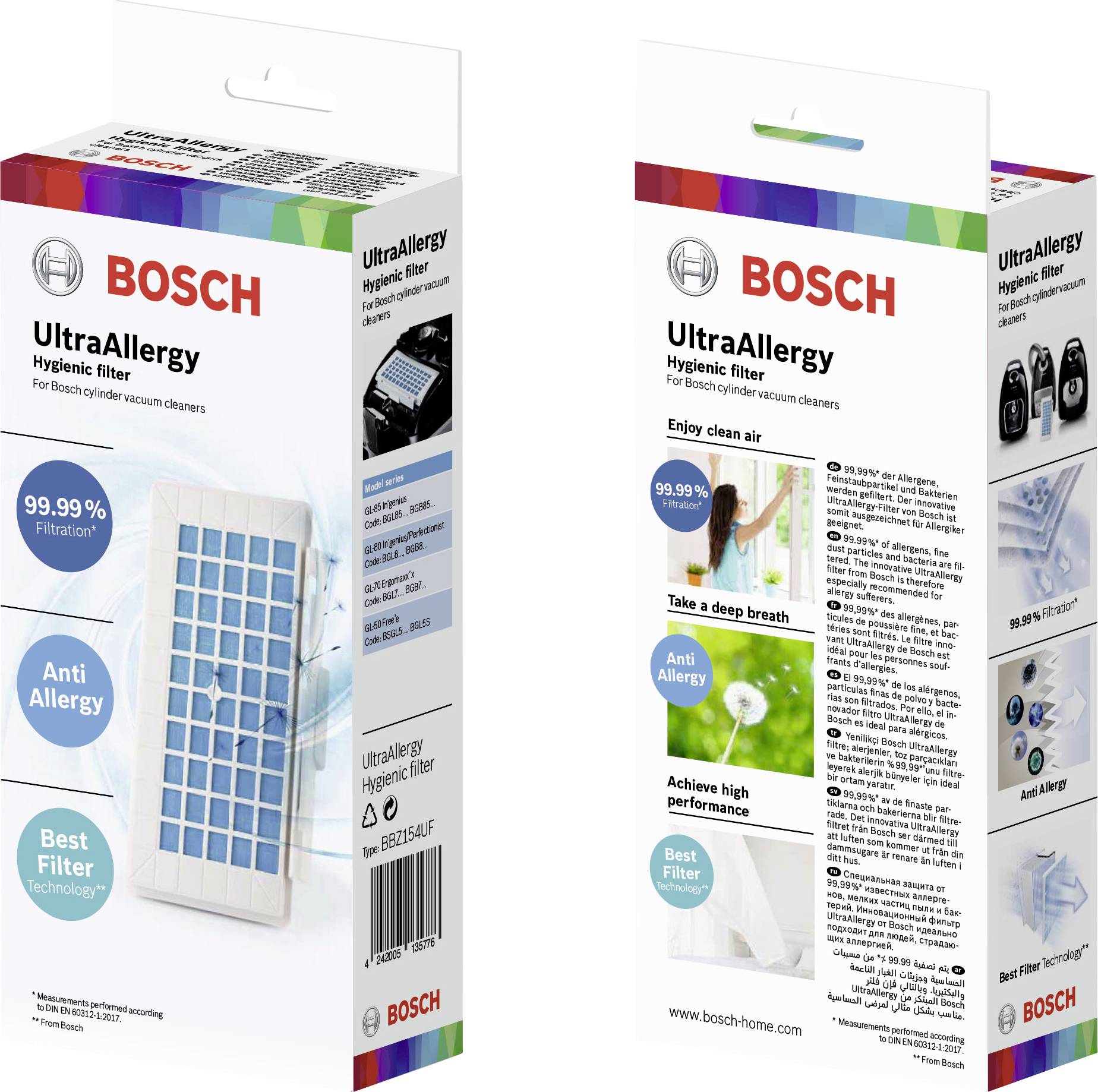 Bosch UltraAllergy Hygienefilter für Bosch Staubsauger BGL8,BGB8,BGL7BGB7,BSGL5,BGL5S BBZ154UF Filter-Austausch-Kit-0