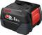 Bosch 18V 5,0 Ah Akku, schwarz mit roten Akzenten, Power For All Alliance Logo.