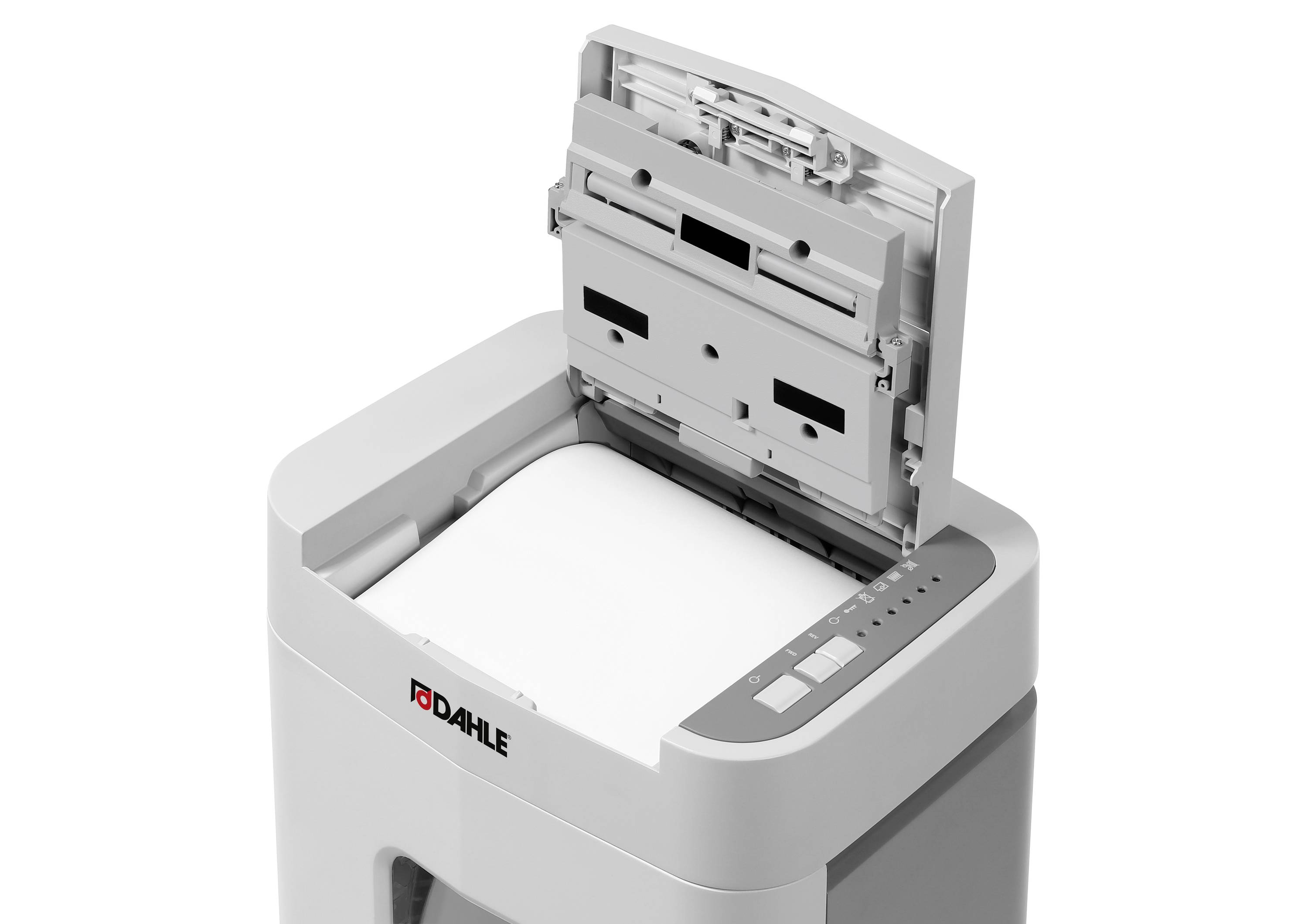 Dahle ShredMATIC 150 Aktenvernichter 150 Blatt Partikelschnitt 4 x 12 mm P-4 24 l Vernichtet auch Büroklammern, Heftklam-10