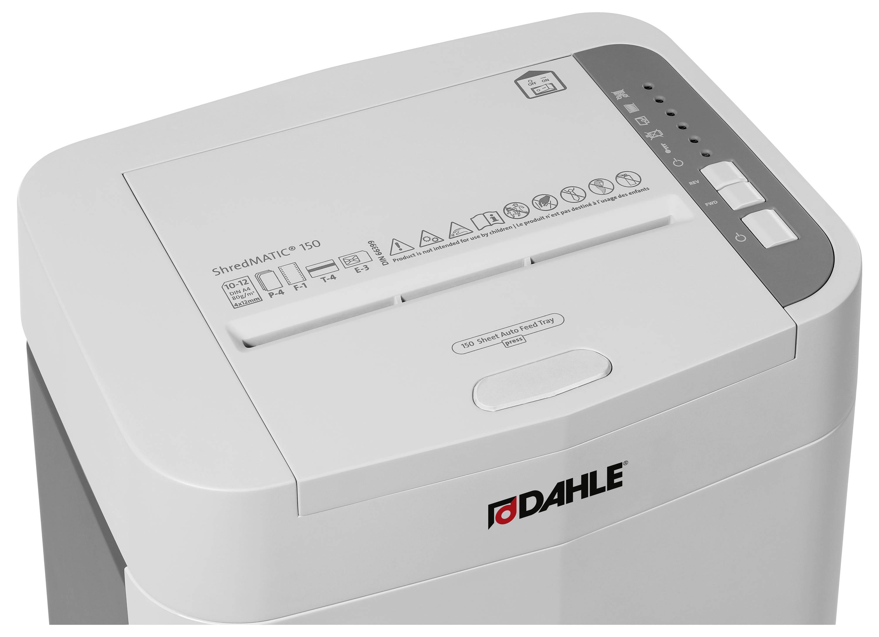 Dahle ShredMATIC 150 Aktenvernichter 150 Blatt Partikelschnitt 4 x 12 mm P-4 24 l Vernichtet auch Büroklammern, Heftklam-6