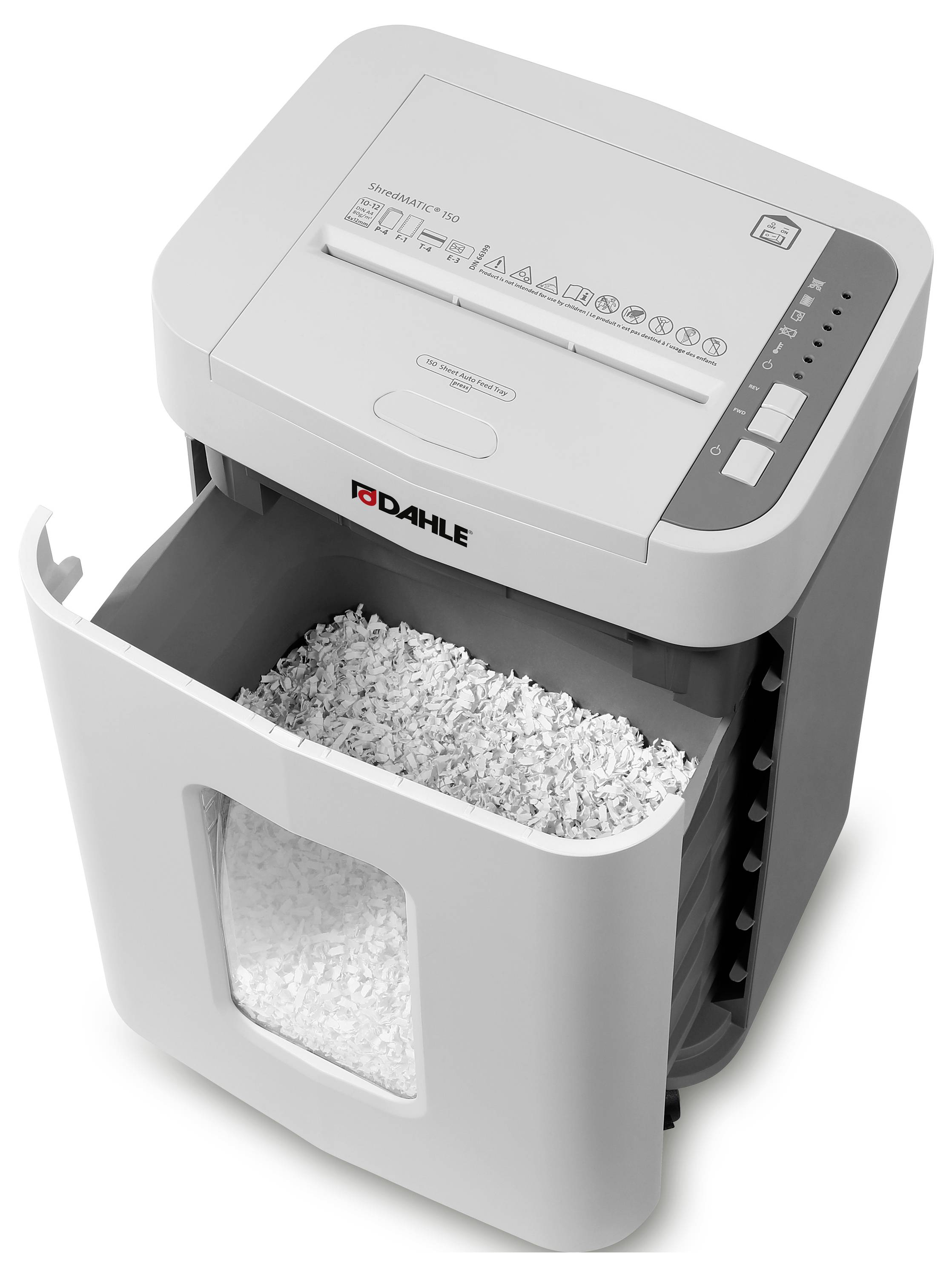 Dahle ShredMATIC 150 Aktenvernichter 150 Blatt Partikelschnitt 4 x 12 mm P-4 24 l Vernichtet auch Büroklammern, Heftklam-8
