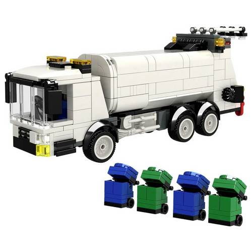 BRIXIES Plus Müllwagen / Trash Car Konstruktions-Set