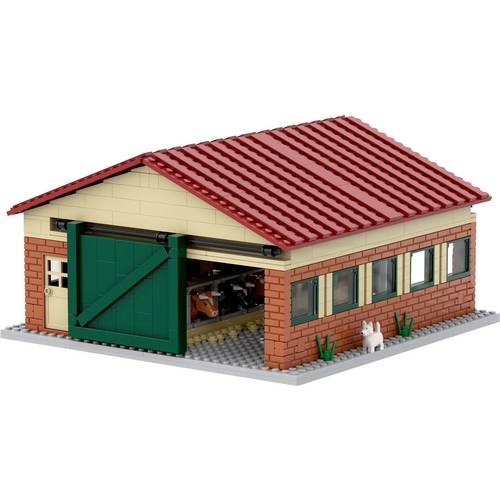 BRIXIES Plus Kuhstall / Cow barn Konstruktions-Set